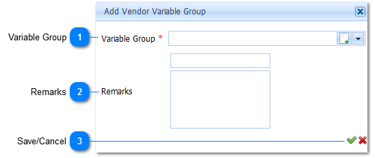 Add Vendor Variable Group