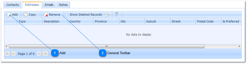 Addresses Tab