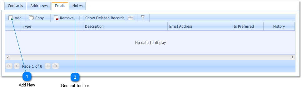 Emails Tab