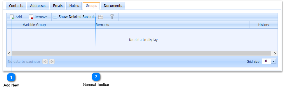 Groups Tab