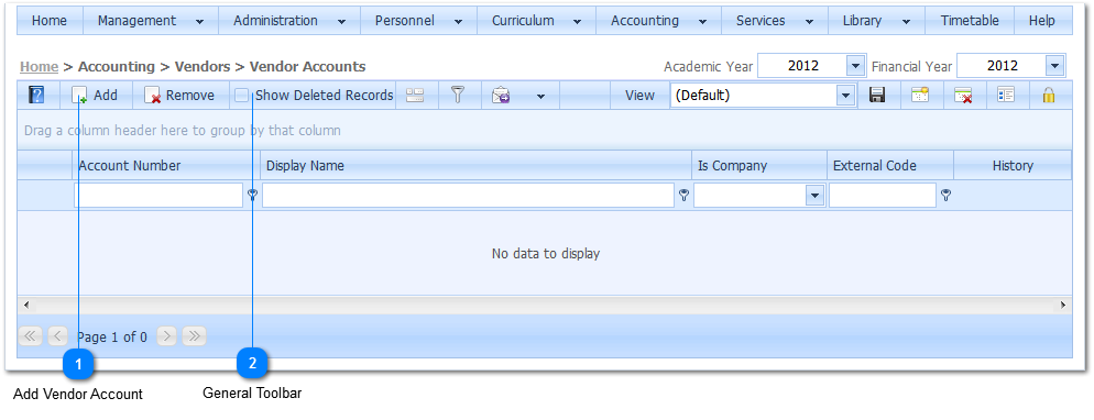 Vendor Accounts